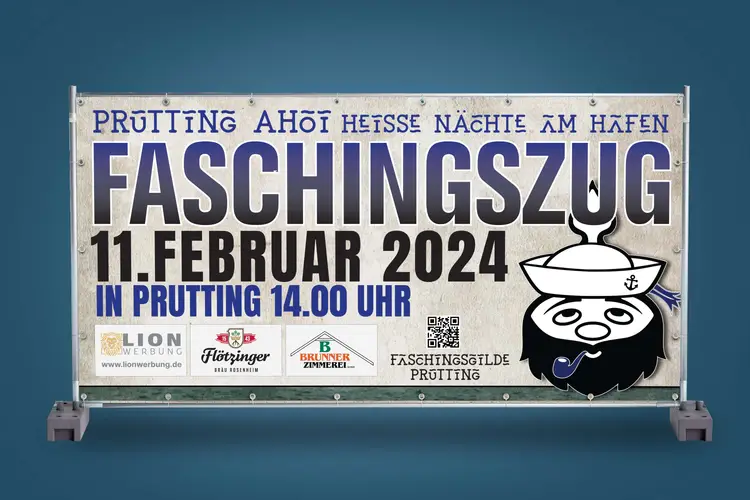 Faschingsgilde Prutting Bauzaunbanner